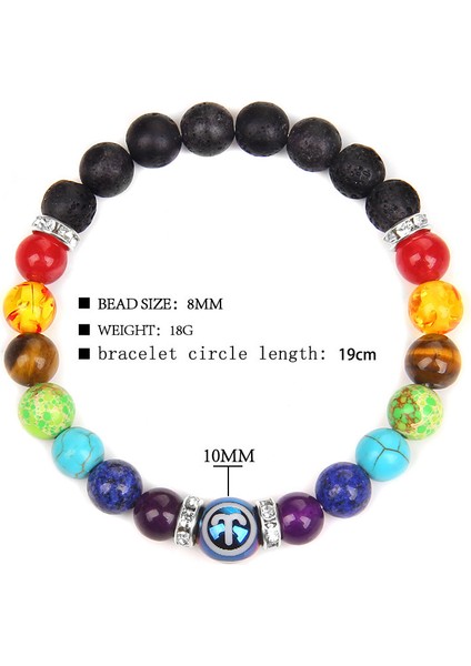 21CM Tarzı Yengeç6.22-7.22 Kadınlar ve Erkekler Için Doğal Taş 7 Çakra Bileklik Çift Iyileştirme Reiki Dua Takılar 12 Burç Takıları Kolye Bilezik (Yurt Dışından)