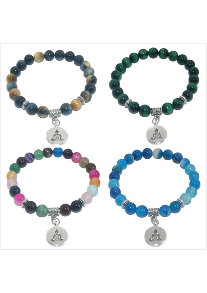 Ametist Erkekler Için Yoga Iyileştirme Denge Bilekliği Reiki ile 8 mm Doğal Taş Buddha Boncukları Ametist Akik Lapis Lazuli Kaplan Gözü Turkuaz (Yurt Dışından)