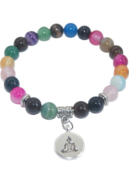 Ametist Erkekler Için Yoga Iyileştirme Denge Bilekliği Reiki ile 8 mm Doğal Taş Buddha Boncukları Ametist Akik Lapis Lazuli Kaplan Gözü Turkuaz (Yurt Dışından)