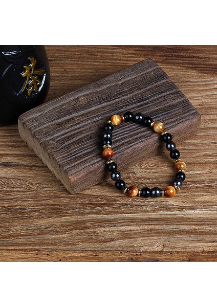 8mm Tarzı No.29 Beden Doğal Kaplan Gözü Obsidyen Hematit Boncuklu Bileklik Erkekler Için Manyetik Sağlık Koruma Kadınlar Ruh Takı Hediye Pulsera Hombre (Yurt Dışından)