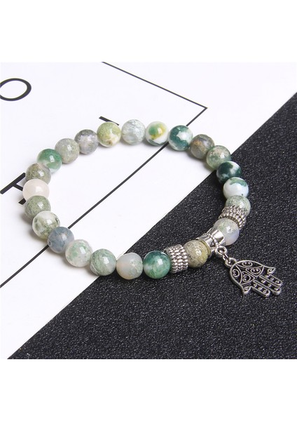 23CM Tarzı Harita Taşı El Yapımı Kadın Bileklik Doğal Taş Pembe Zebra Boncuk Bileklik El Yağlı Göz Kolye Bilezik Kadın Erkek Takı Için (Yurt Dışından) fiyatları