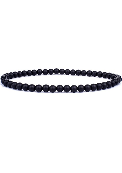 6MMBEADS-21CM Tarzı Mat Oniks Doğal Taş Bileklik Erkek Boncuk Esnek Bilezik Şans Kolye Şakra Şifa Reiki Yoga Bilezik Kadınlar Boncuk Takı Yeni (Yurt Dışından)