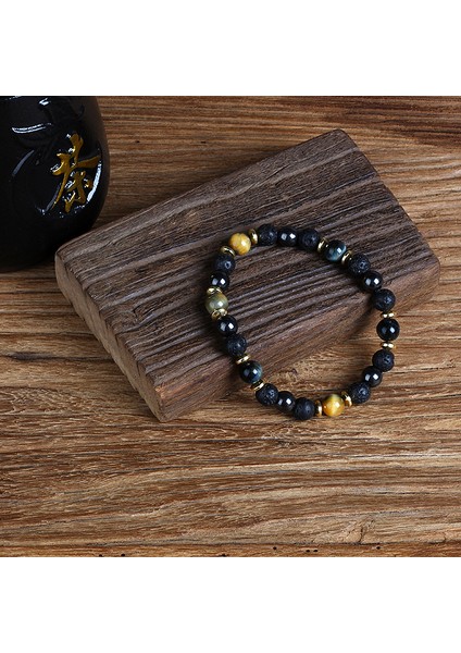 10 mm Tarzı No.5 Boyutu Doğal Kaplan Gözü Obsidyen Hematit Boncuklu Bileklik Erkekler Için Manyetik Sağlık Koruma Kadınlar Ruh Takı Hediye Pulsera Hombre (Yurt Dışından)