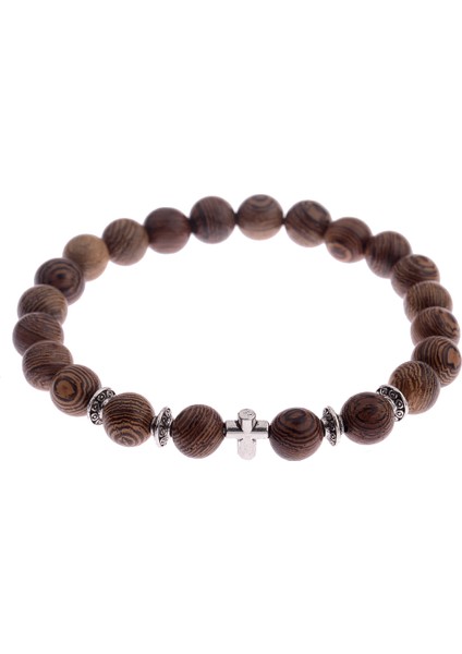 ABJ003-3 8mm Doğal Ahşap Buddha Bileklik Erkek El Yapımı Charms Om Boncuk Yoga Çakra Mala Dua Bileklik Meditasyon Takı Pulsera (Yurt Dışından)