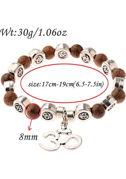 ABJ003-3 8mm Doğal Ahşap Buddha Bileklik Erkek El Yapımı Charms Om Boncuk Yoga Çakra Mala Dua Bileklik Meditasyon Takı Pulsera (Yurt Dışından) modelleri