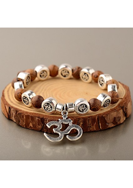 ABJ003-3 8mm Doğal Ahşap Buddha Bileklik Erkek El Yapımı Charms Om Boncuk Yoga Çakra Mala Dua Bileklik Meditasyon Takı Pulsera (Yurt Dışından) fırsatları