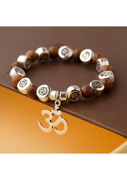 ABJ003-3 8mm Doğal Ahşap Buddha Bileklik Erkek El Yapımı Charms Om Boncuk Yoga Çakra Mala Dua Bileklik Meditasyon Takı Pulsera (Yurt Dışından) indirimleri
