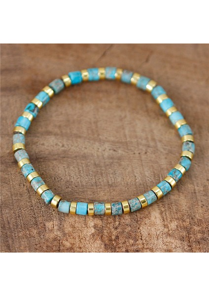 Turuncu Boho Etnik Gökkuşağı Doğal Taş Jaspers Çini Boncuk Bilezik Esnek Yeni Moda Çok Renkli Karışık Sörf Plaj Takı Dropship (Yurt Dışından) fırsatları