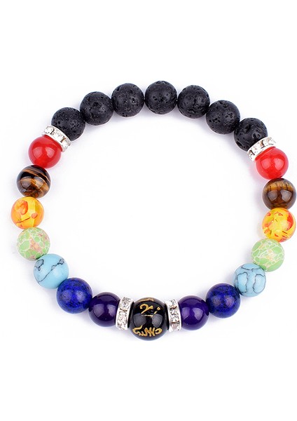 XL-23CM Tarzı No.7 Boyutu 7 Çakra Bileklik Erkek Kadın Doğal Lava Taşı Kristal Şifa Anksiyete Takı Mandala Yoga Meditasyon Bilezik Hediye (Yurt Dışından) fiyatları