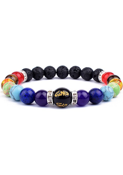 XL-23CM Tarzı No.7 Boyutu 7 Çakra Bileklik Erkek Kadın Doğal Lava Taşı Kristal Şifa Anksiyete Takı Mandala Yoga Meditasyon Bilezik Hediye (Yurt Dışından) fırsatları