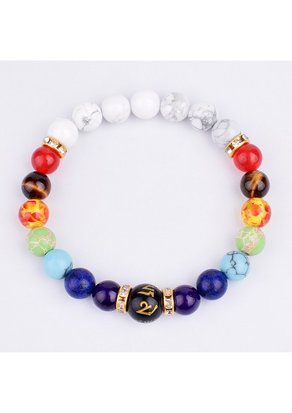 XL-23CM Tarzı No.7 Boyutu 7 Çakra Bileklik Erkek Kadın Doğal Lava Taşı Kristal Şifa Anksiyete Takı Mandala Yoga Meditasyon Bilezik Hediye (Yurt Dışından) indirimleri