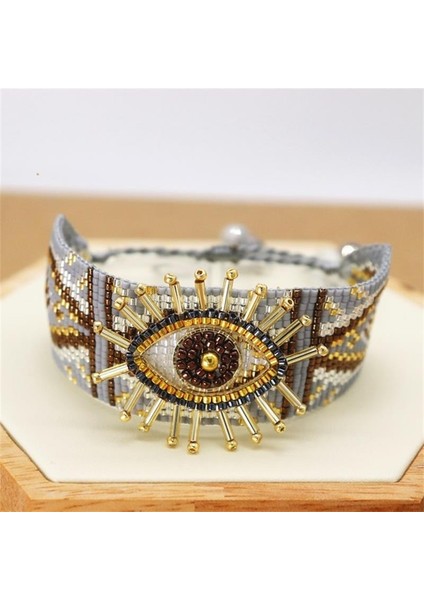 22CM Tarzı No.2 Boyutu Kadınlar Için Zhongvi Mıyukı Bileklik Türk Şanslı Nazar Boncuğu Bileklikler Pulseras Mujer Femme Takı Kadın El Yapımı Düz Dokuma Boncuk (Yurt Dışından) fiyatları