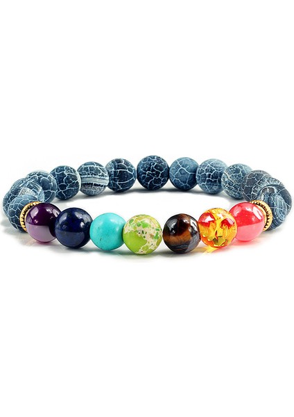 014-10 Yeni 7 Çakra Bileklik Erkek Siyah Lava Şifa Denge Boncuklar Reiki Buddha Dua Doğal Taş Yoga Bileziği Kadınlar Için (Yurt Dışından)