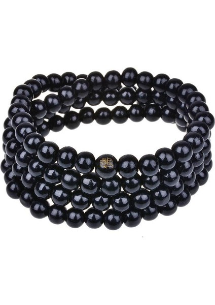9 Siyah 108 Boncuk 8mm Doğal Sandal Ağacı Budist Buddha Ahşap Dua Boncuğu Düğmeli Siyah Abanoz Cinsiyetsiz Erkek Bilezikleri & Kadınlar Için Bilezikler (Yurt Dışından)