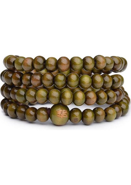 Yeşil 2 Kadın Erkek Için Tibet Budist Şanslı Sandal Ağacı Tahta Bilezikli Çok Katmanlı Wenge Tesbih Tibet Budist Şanslı Sandal Ağacı Tahta Bilezik Meditasyon Kolye Yoga Tesbih (Yurt Dışından)
