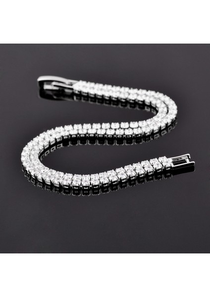 16CM 2 Kat Altın Sınleery 16CM Yuvarlak Aaa Kübik Zirkonya Tenis Bileziği Kadınlar Için Gül Altın Gümüş Rengi Gelinlik Düğün Takıları Slf (Yurt Dışından) indirimleri