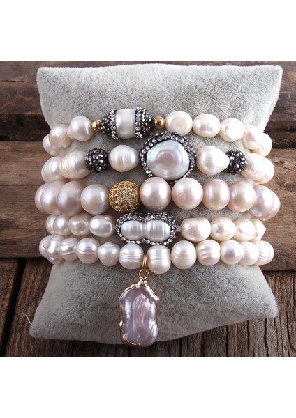 18.5cm Tarzı Br Set 1 Rh Yeni Tasarımcı Boho Inci Boncuklu Bilezik Tatlısu Inci Strandı 5 Parça Bilezik Setleri Kadınlar Için Takı Hediye Dropship (Yurt Dışından) fiyatları