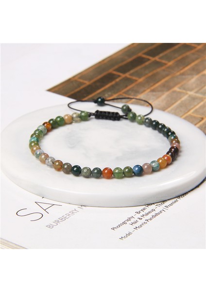Siyah Oniks 4mm Doğal Labradorit Howlit Taş Boncuklu Bilezik Erkekler Vintage Ayarlanabilir Siyah Halat Bileklik Takı Kadınlar Pulsera Reiki Hediyeler (Yurt Dışından) fırsatları