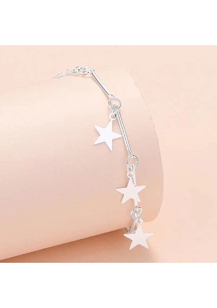 No.24 Boyutu 925 Gümüş Bilezik Kadın Takı Yüksek Moda Kadın Bilezik Retro Kare Basit Bilezik Gümüş Takı (Yurt Dışından)