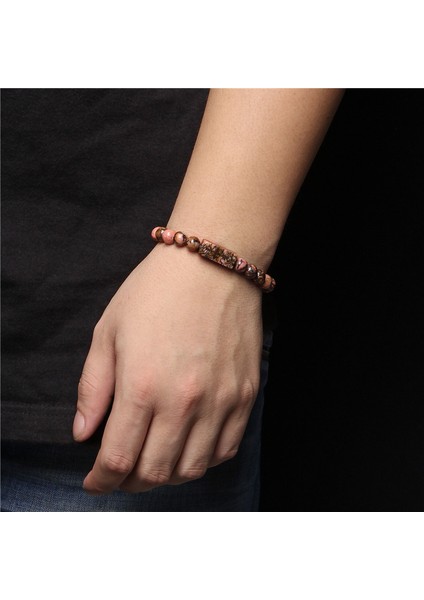 Karpuz Taşı El Yapımı Örgü Bilezik Erkek Doğal Lapis Lazuli Taş Boncuk Bilezik Kadınlar Için Minimalist Ayarlanabilir Örme Halat Pulsera Takı (Yurt Dışından) fırsatları