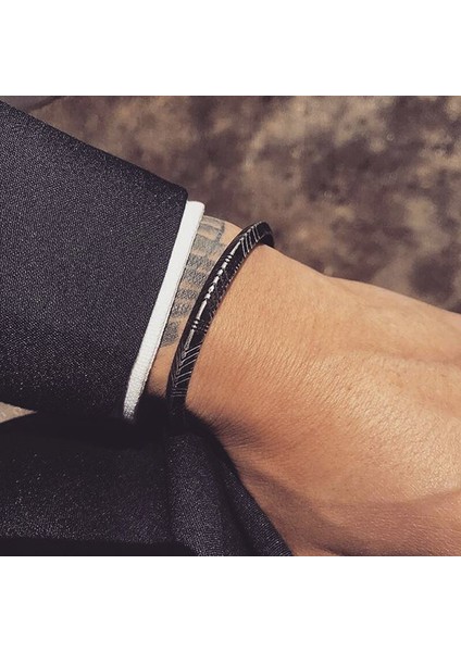 60 mm Erkekler Için Kolluk Bileziği, Paslanmaz Çelik Bileklik, Şık Tarz Retro Bileklik Erkekler, Erkek Takı (Yurt Dışından)