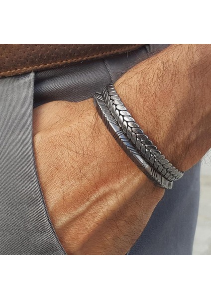 60 mm Erkekler Için Kolluk Bileziği, Paslanmaz Çelik Bileklik, Şık Tarz Retro Bileklik Erkekler, Erkek Takı (Yurt Dışından)