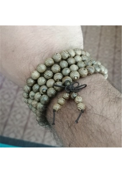 Kahverengi Doğal Sandal Ağacı Erkek Om Lotus Takı Dua Bileklik Hediye Için Tahta Boncuk Tesbih Bilezik Kadınlar Için (Yurt Dışından)