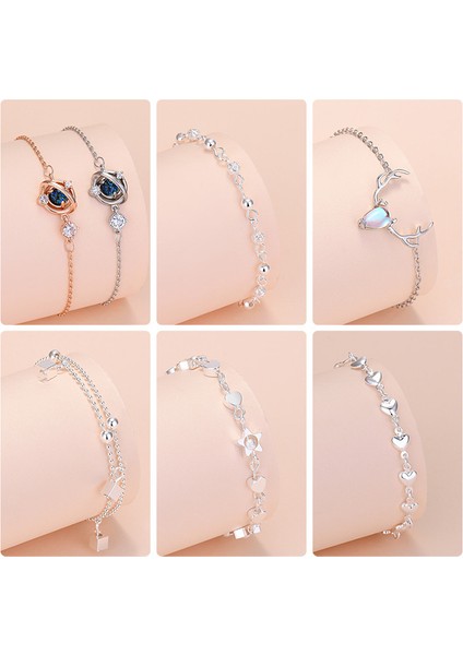 No.24 Boyutu 925 Gümüş Bilezik Kadın Takı Yüksek Moda Kadın Bilezik Retro Kare Basit Bilezik Gümüş Takı (Yurt Dışından) indirimleri