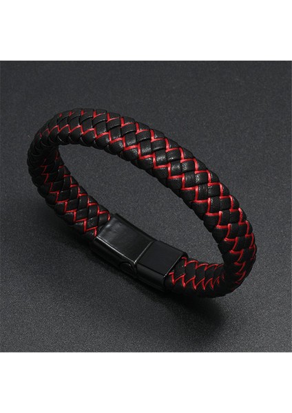 20CM Tarzı NO.83928 Beden Zorcvens Yeni Moda Erkek Punk Vintage Siyah Mavi Örgülü Deri Bileklik Için Manyetik Toka Erkek Takı Hediye (Yurt Dışından) fiyatları