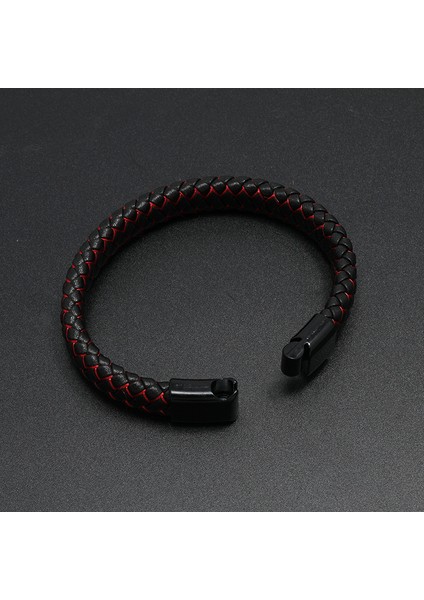 20CM Tarzı NO.83928 Beden Zorcvens Yeni Moda Erkek Punk Vintage Siyah Mavi Örgülü Deri Bileklik Için Manyetik Toka Erkek Takı Hediye (Yurt Dışından) modelleri