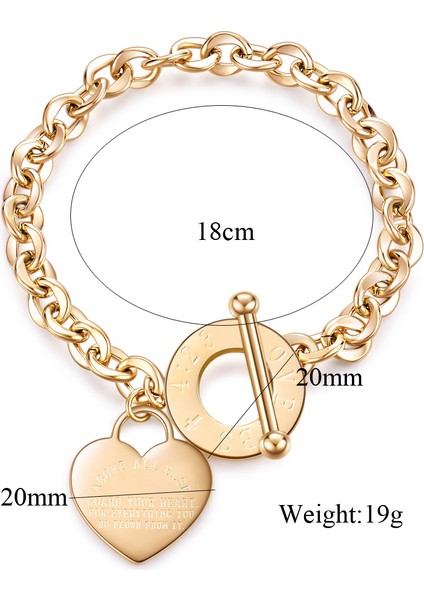 NO.83649 Beden Kadınlar Için Yeni Aşk Kalp Bilezik Modyle Parti Hediye Moda Paslanmaz Çelik Şans Bilezikler Takı (Yurt Dışından) modelleri