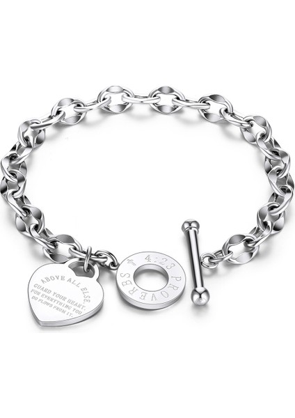 NO.83649 Beden Kadınlar Için Yeni Aşk Kalp Bilezik Modyle Parti Hediye Moda Paslanmaz Çelik Şans Bilezikler Takı (Yurt Dışından) fırsatları