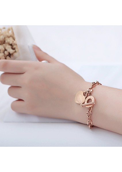 NO.83649 Beden Kadınlar Için Yeni Aşk Kalp Bilezik Modyle Parti Hediye Moda Paslanmaz Çelik Şans Bilezikler Takı (Yurt Dışından) indirimleri