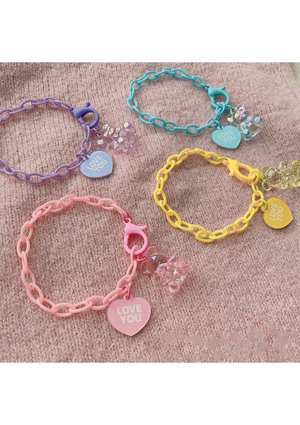 Kahverengi Kare Kız Çocukları Için Yapımcılar Ülkesi Bilezikler Renkli Mat Ayı Kolye Boncuk Plastik Zincir Bilezikler Hediye Moda Takı (Yurt Dışından) modelleri