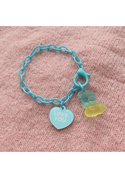 Kahverengi Kare Kız Çocukları Için Yapımcılar Ülkesi Bilezikler Renkli Mat Ayı Kolye Boncuk Plastik Zincir Bilezikler Hediye Moda Takı (Yurt Dışından) fırsatları