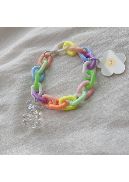 Kahverengi Kare Kız Çocukları Için Yapımcılar Ülkesi Bilezikler Renkli Mat Ayı Kolye Boncuk Plastik Zincir Bilezikler Hediye Moda Takı (Yurt Dışından) indirimleri