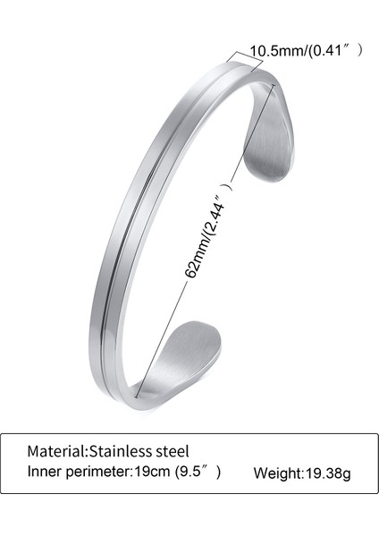 428S Erkekler Için Antika Gümüş Renkli Çift Kıvrımlı C Bilezikli Küçük Bilek Mobius Bilezik Paslanmaz Çelik Cuff Bilezik Unisex Takı (Yurt Dışından)