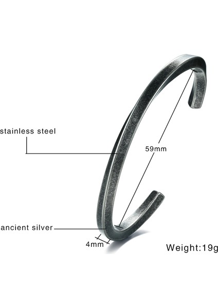 428S Erkekler Için Antika Gümüş Renkli Çift Kıvrımlı C Bilezikli Küçük Bilek Mobius Bilezik Paslanmaz Çelik Cuff Bilezik Unisex Takı (Yurt Dışından) modelleri