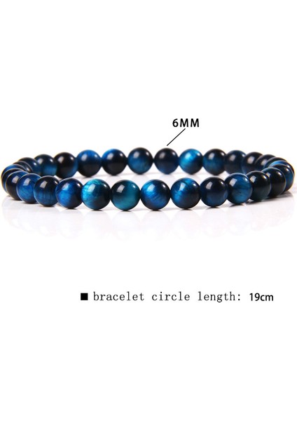 19CM Tarzı No.4 (8mm) Erkek Kadınlar Için 6mm Yüksek Kaplan Gözü Bilezikleri 8mm Doğal Taş Bilezik Mavi Yeşil Boncuklu Bilezik Esneklik Ipi Mücevher (Yurt Dışından) indirimleri