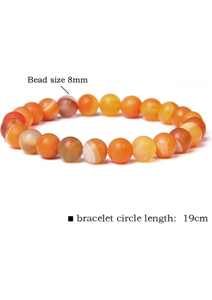17CM Tarzı 8mm Mat Akik Doğal Taş Pictura Jaspe Mineral Bilezik Kadın El Yapımı Esnek It Taş Boncuklu Şans Bilekliği Yoga Dua Pulsera (Yurt Dışından)