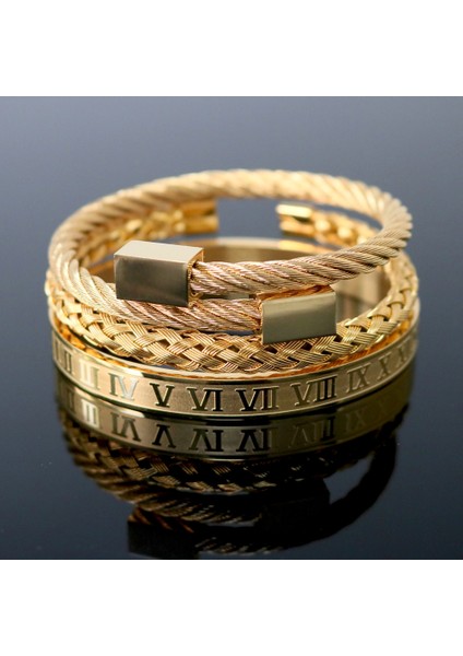 Örgü Bilezik Altın En Üstün Lüks Kraliyet Tacı Bilezik ve Bilezik Modası Paslanmaz Çelik Erkek Takı Setleri En Iyi Hediye (Yurt Dışından) fırsatları