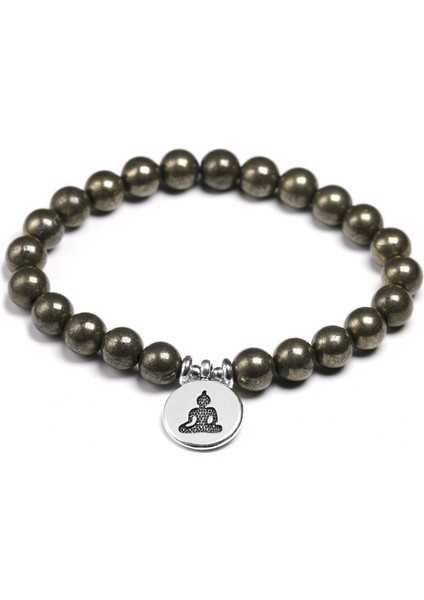 21CM Tarzı Buda Tılsımı Doğal Pirit Bileklik Bilezik Şans Lotus Takı Enerji Şifa Taş Bilezik Kadın Erkek El Yapımı Bilek Aksesuar Hediye (Yurt Dışından)