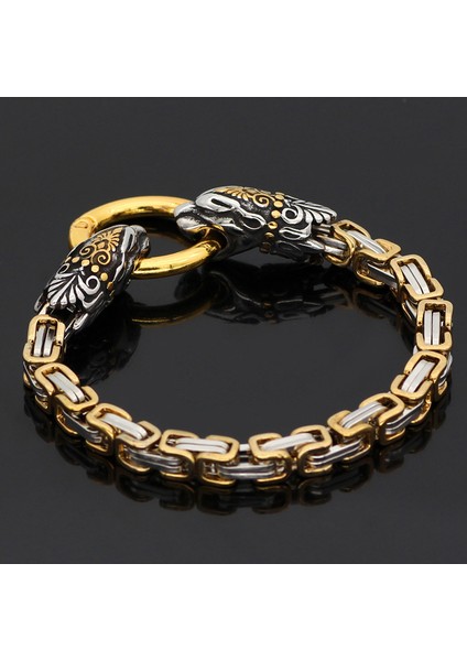 21CM Tarzı Ejderha Başlı Bileklik 2021 Moda Hükmeden Yeni Nordic Lider Zincir Erkek Bileziği Paslanmaz Çelik Takı Hediye (Yurt Dışından) fiyatları