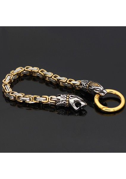 21CM Tarzı Ejderha Başlı Bileklik 2021 Moda Hükmeden Yeni Nordic Lider Zincir Erkek Bileziği Paslanmaz Çelik Takı Hediye (Yurt Dışından) modelleri