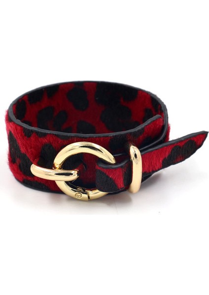 Stil 2 Kırmızı Yeşil Yılan Geometrik Kız Trendy Moda Leopar Desen Geniş Deri Bilezik Kadınlar Vintage Bilezik Kadın Düğün Takı (Yurt Dışından)