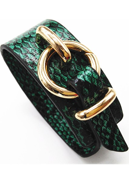 Stil 2 Kırmızı Yeşil Yılan Geometrik Kız Trendy Moda Leopar Desen Geniş Deri Bilezik Kadınlar Vintage Bilezik Kadın Düğün Takı (Yurt Dışından)