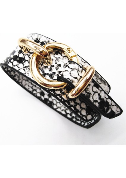 Stil 2 Kırmızı Yeşil Yılan Geometrik Kız Trendy Moda Leopar Desen Geniş Deri Bilezik Kadınlar Vintage Bilezik Kadın Düğün Takı (Yurt Dışından)