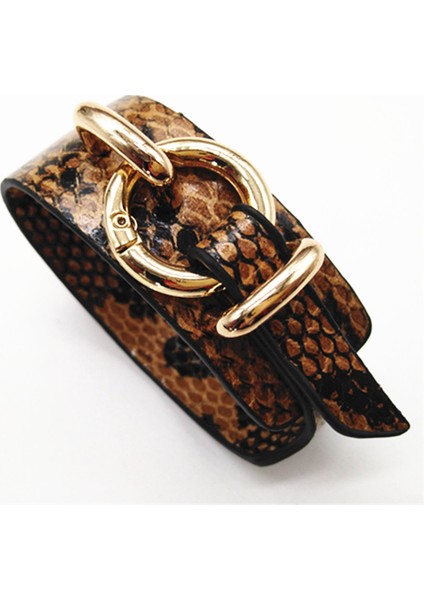 Stil 2 Kırmızı Yeşil Yılan Geometrik Kız Trendy Moda Leopar Desen Geniş Deri Bilezik Kadınlar Vintage Bilezik Kadın Düğün Takı (Yurt Dışından)