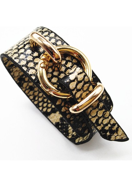 Stil 2 Kırmızı Yeşil Yılan Geometrik Kız Trendy Moda Leopar Desen Geniş Deri Bilezik Kadınlar Vintage Bilezik Kadın Düğün Takı (Yurt Dışından)