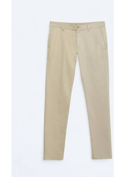 Safran Düz Dokuma Regular Fit Casual Pamuk Karışımlı Pantolon